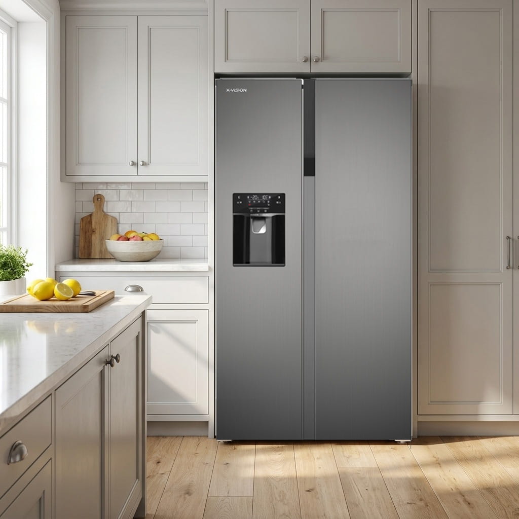 یخچال و فریزر ساید بای ساید ایکس ویژن مدل HS600-SI
